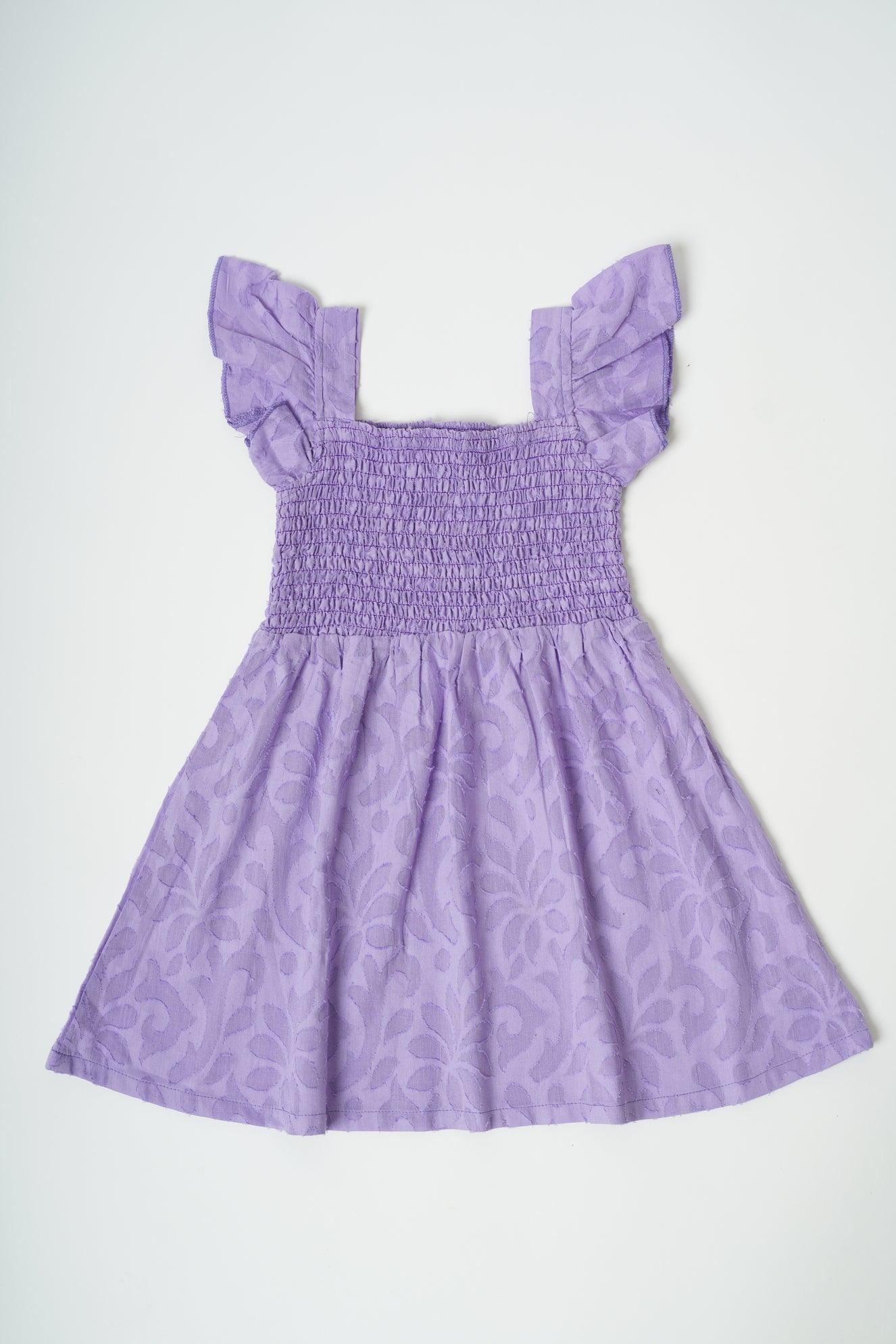 Girls Textured Cotton Smocking chest  Dress with free headband - Peekaaboo Kids - Below 1000, Dress, Girls, Jacquard