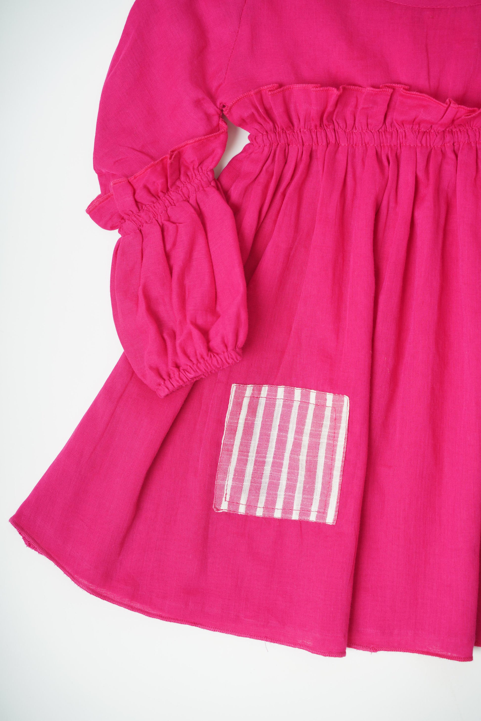 Girls Mulmul asymmetrical Solid Pink Dress - Peekaaboo Kids - Below 1000, Dress, Girls